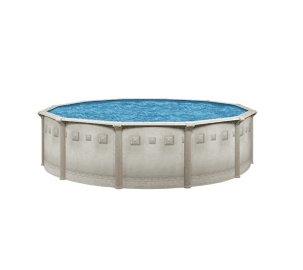 Brazil 52" Above Ground Swimming Pool Packages with a metal frame and blue water, isolated on a white background, inspired by Brazil.